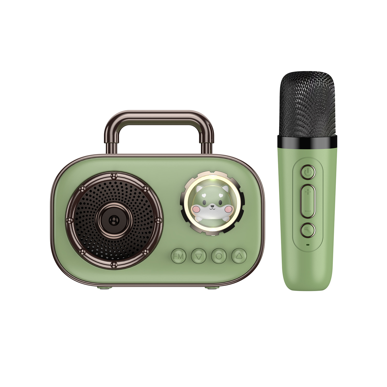Bluetooth speaker plug-in card with single double microphone integrated karaoke family outdoor mini portable high sound effect cross-border