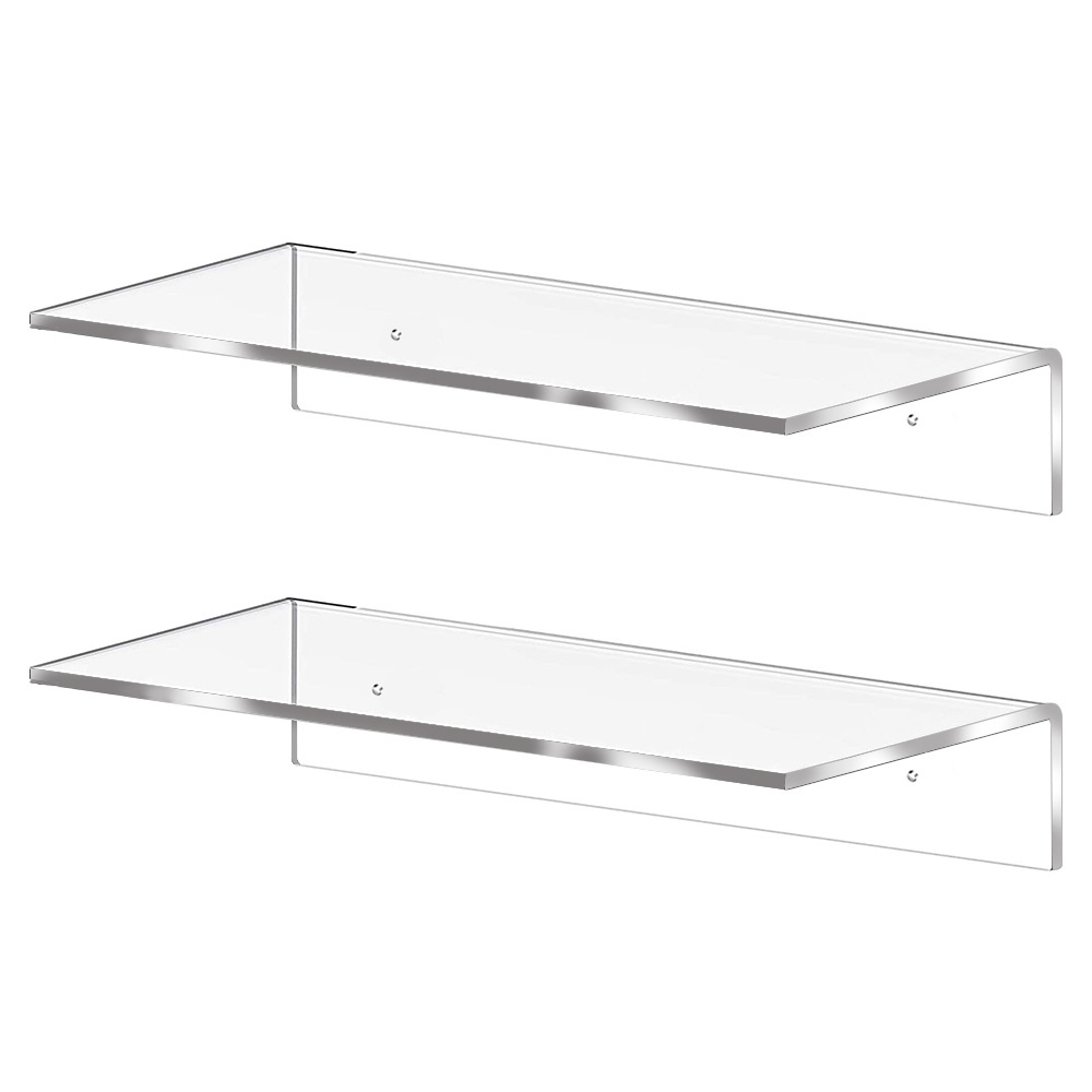 Acrylic L-shaped Shelf Wall-mounted Bookshelf Amazon Hot Sale Kitchen Bathroom Wall Transparent Finishing Storage Rack