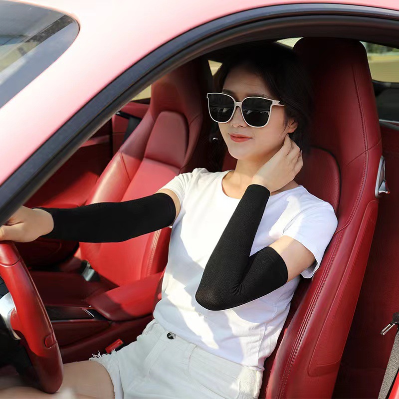 Ice Sleeve Summer Ice Silk Sleeve Men's Extended Sun Protective Sleeve Women's Outdoor Gloves Riding Driving Arm Cover Sun Protective Use