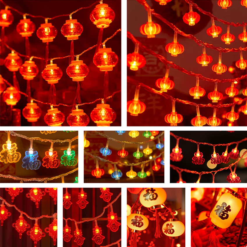 Little Red Lantern Luminous New Year Decoration Hanging Decoration Fortune 2024 Dragon Year Decoration New Year Pendant Spring Festival Decoration