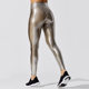 New bronzing yoga pants high waist slim pencil pants sports fitness leggings cropped breathable casual pants wholesale