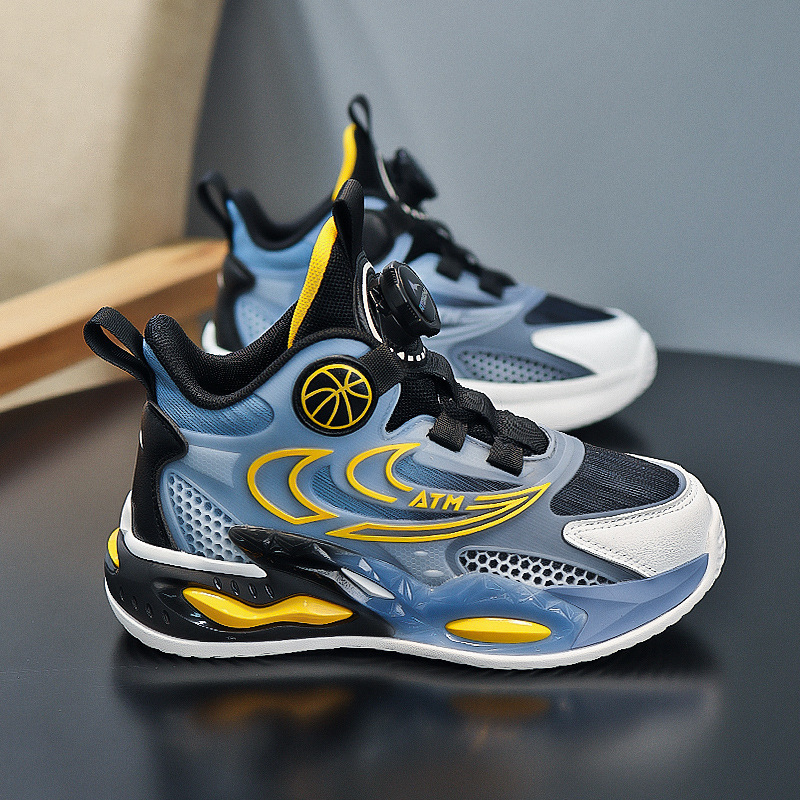 Astro children's Spring and Autumn 2023 boys' mesh basketball shoes rotating buckle new sneaker boys' breathable