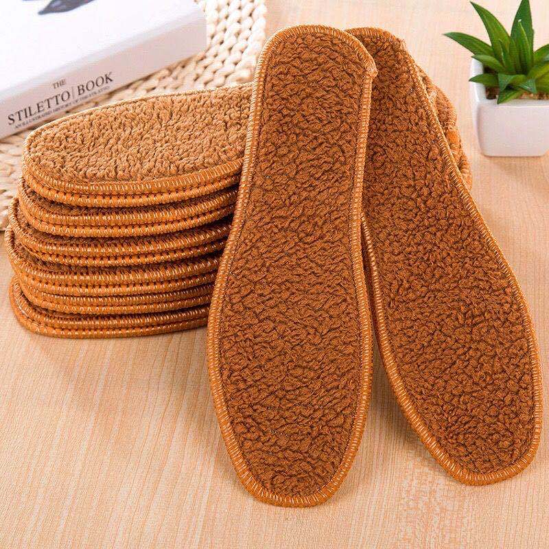 Insole Winter Thickened Men's fleece-lined Warm Insole Soft Bottom Not Tired Feet Sweat-absorbent Felt Insole Alpaca Cotton Insole