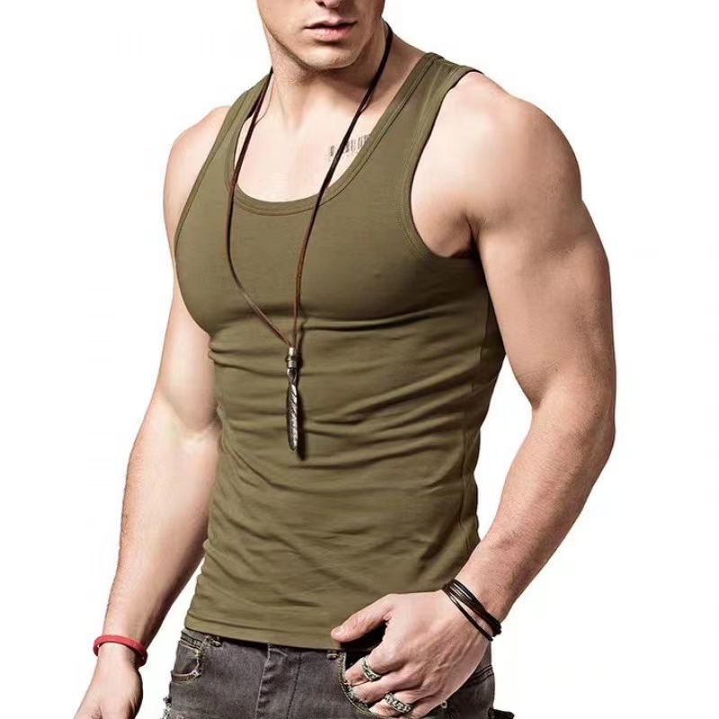 Summer Army Green men's vest cotton slim sports fence cotton vest men's old shirt wholesale