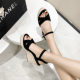 2022 New Fashion Casual Fashion Waterproof Platform Thin Heel Cross Strap Super High Heel Beach Shoes Suede Women's Sandals