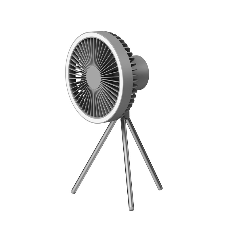 New Tripod fan outdoor camping USB charging portable ceiling fan lighting can be hung camping small fan