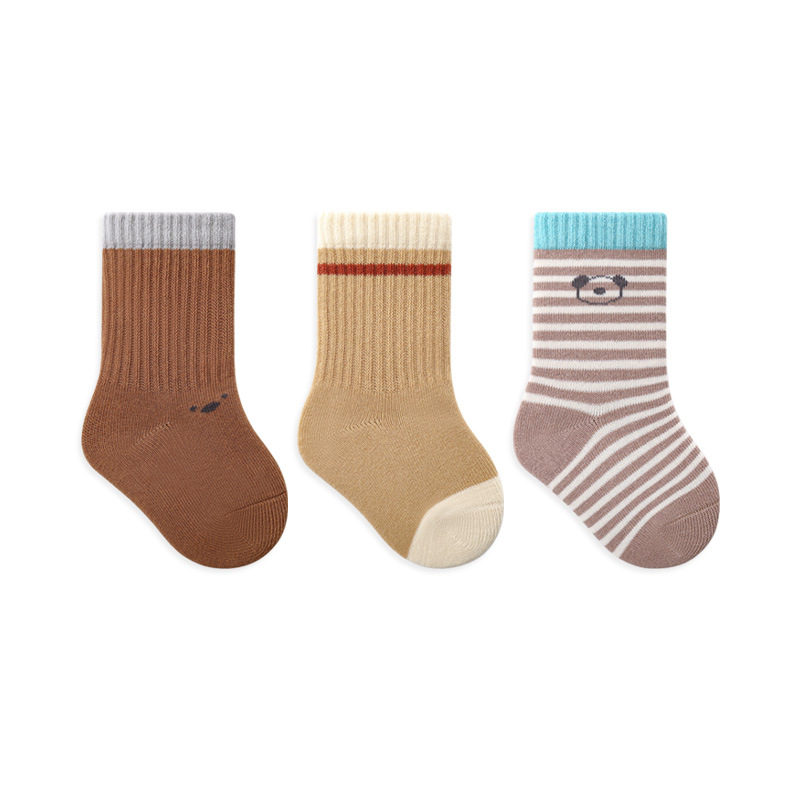 Newborn Baby Socks Autumn New Cute Cartoon Baby Socks Boneless Loose Leg-free Children's Mid-tube Cotton Socks