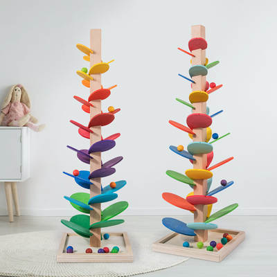 cpc wooden ball tree Baby Ball track ins rainbow building blocks Music Tree children early education educational toys