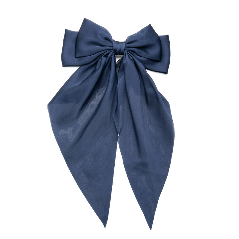 Cross-border Korean Large Bow Spring Clip Women's High-end Bow Long Ribbon Hairpin for Hair Accessories Sedin