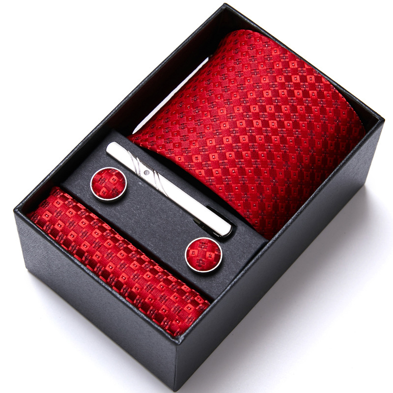 Men's tie six-piece set gift box group tie business formal wedding tie manufacturers wholesale spot