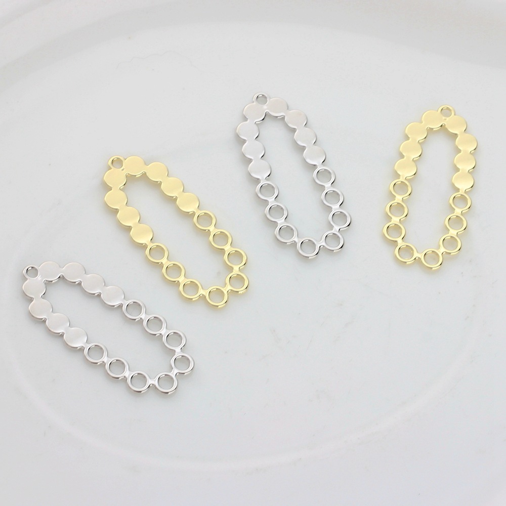 Korean Alloy Irregular Hollow Oval Dot Shape Pendant Accessories diy Jewelry Earrings Accessories Material