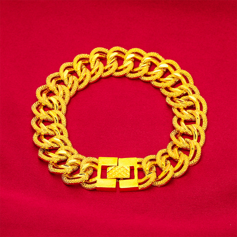 Gioielli unisex Bracciale alla moda in oro Bracciale a tesa larga Bracciale grande a torsione Bracciale in oro_voghion.com