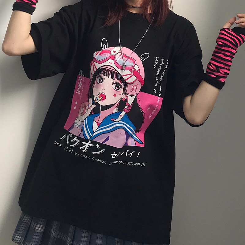 Wish Gothic Style Women's T-Shirt Punk Street Girls T-Shirt