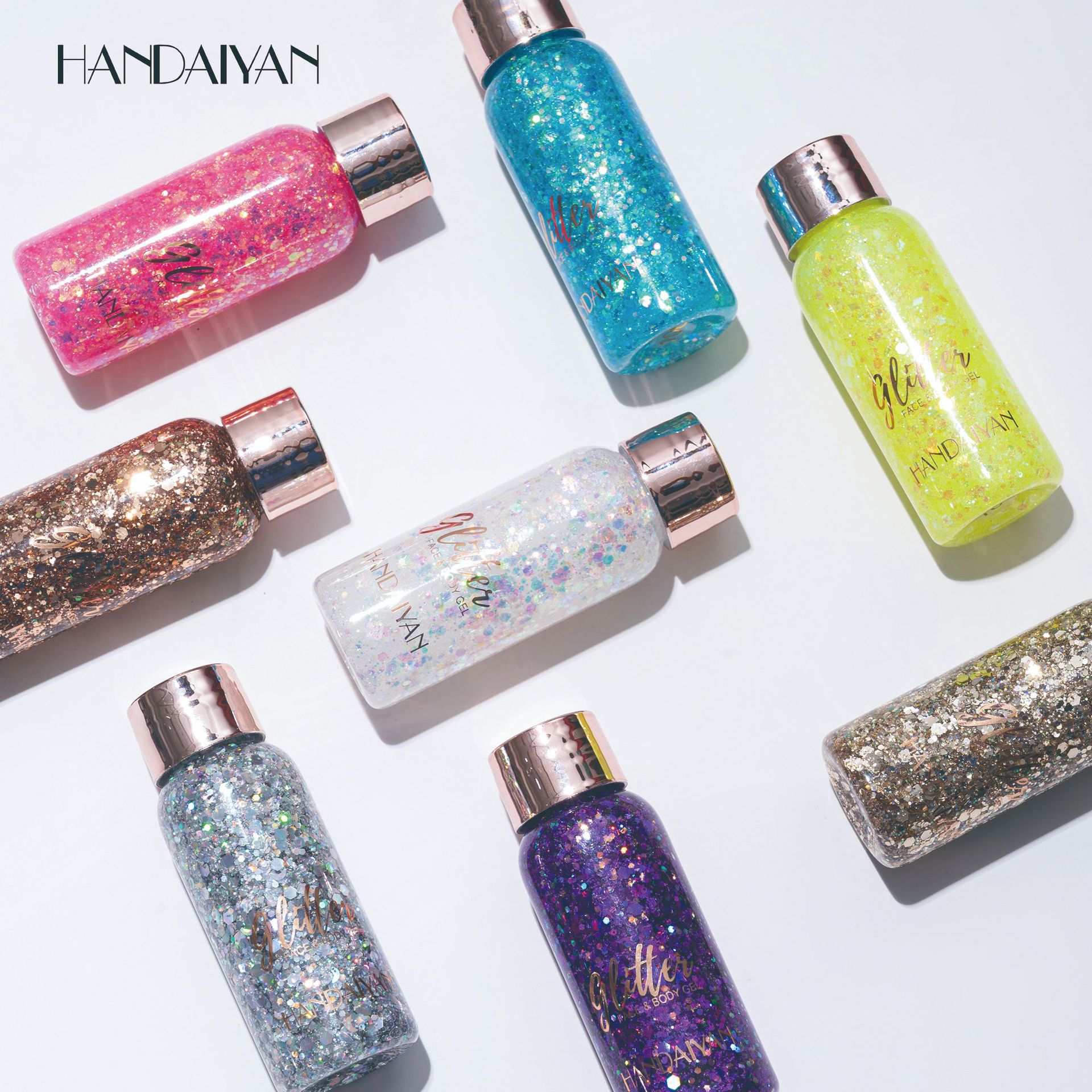 HANDAIYAN Flash Eyeshadow Sequin Gel 3 Sets Mermaid Face Body Milk Performance Stage Night Shop Makeup