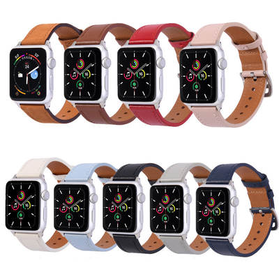 Apple iwatch Hermes strap color printing logo first layer cowhide commercial leather strap wholesale