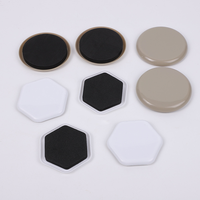 Factory direct supply hexagonal polygonal furniture mobile sliding pad circular furniture sliding pad mute anti-scratch foot pad
