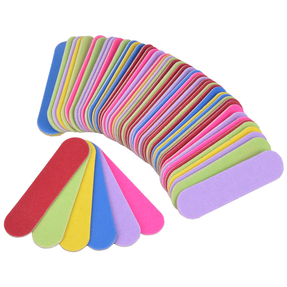 Factory Direct supply 6CM color wood piece nail file washable polishing nail repair grinding strip fashion nail polish