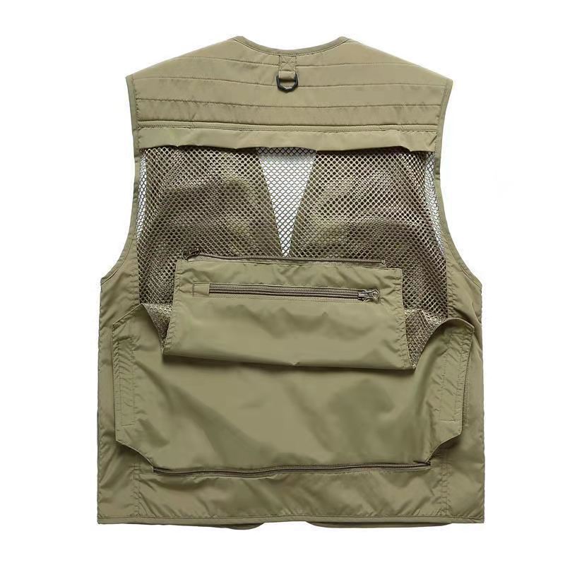 Men's Casual Vest Outdoor Multi-Pocket Photography Fishing Vest Waistcoat Large Size Vest Men's Casual Jacket 7898