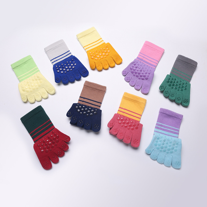 Professional autumn and winter parallel bars long tube yoga leg ladies five-finger socks toe non-slip floor jumping exercise running Pilates