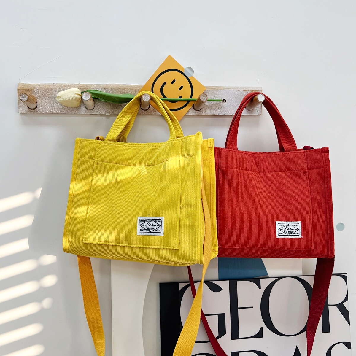2022 new corduroy shoulder lunch box bag Korean version of simple diagonal bag cross-border trend of a generation of hair