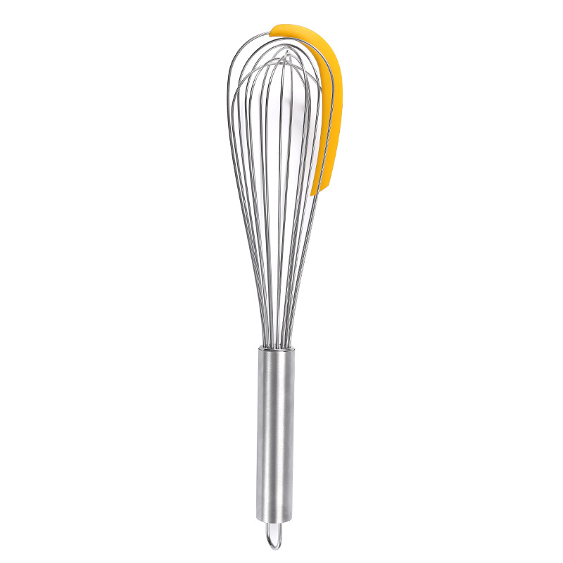 Stainless steel egg beater with scraper manual cream egg white batter blender kitchen baking tool
