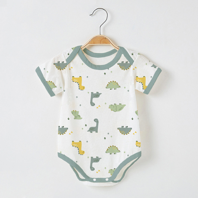 Summer Baby Wrap Fart Clothes Newborn Short-sleeved Thin Pajamas Baby Triangle Climbing Suit Hare Jumpsuit