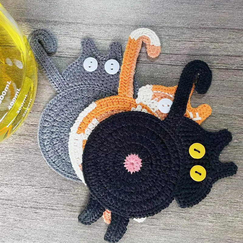 Домашний обеденный стол кошачий подставки Cat Butt Coasters кошачий задница подставки вязанные подставки с завода прямых продаж