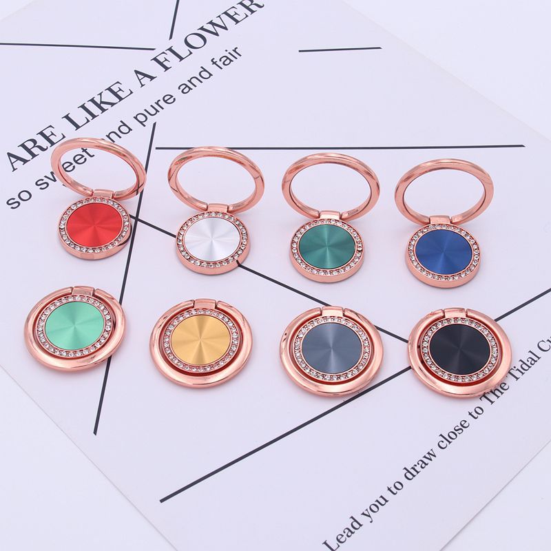 Mobile phone desktop bracket metal ring buckle New plated diamond CD pattern multi-functional lazy portable artifact bracket