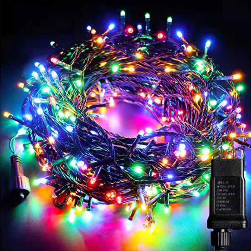 Cross-border led Christmas lights string outdoor plug-in stars decorative lights holiday birthday wedding low-voltage tree lights