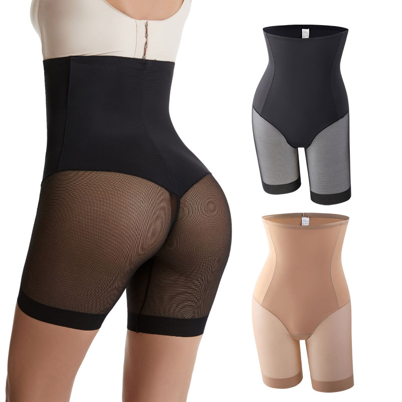 European and american cross-border body shaping pants high waist belly shaping pants hip lifting waist shaping leg anti-exposure safety pants thin