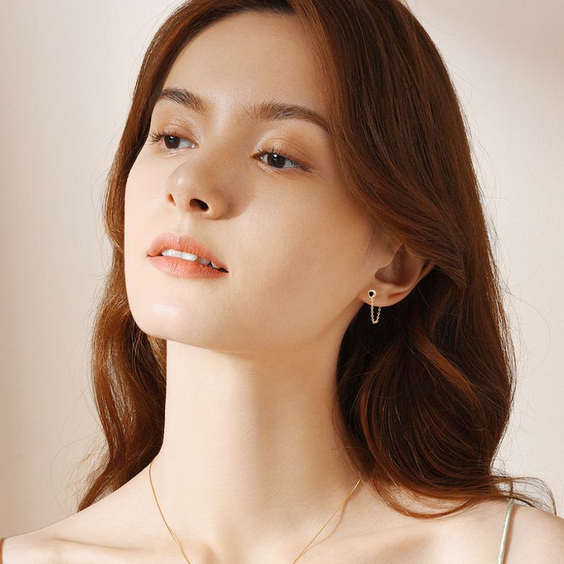 網紅款時尚甜酷辣妹風耳飾品女小眾設計高級感莫桑石耳釘純銀s925