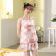 Pajamas Women's Summer Cotton Silk Two-piece Shorts Cute Vest Women's Summer Student Fresh Girl's Home Clothes suit
