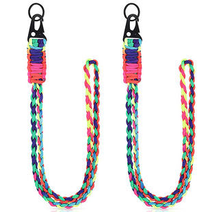 Amazon Hot Sale Umbrella Rope Woven Mobile Phone Lanyard Hawk Buckle Pendant Outdoor Survival Mountaineering Colorful Key Chain