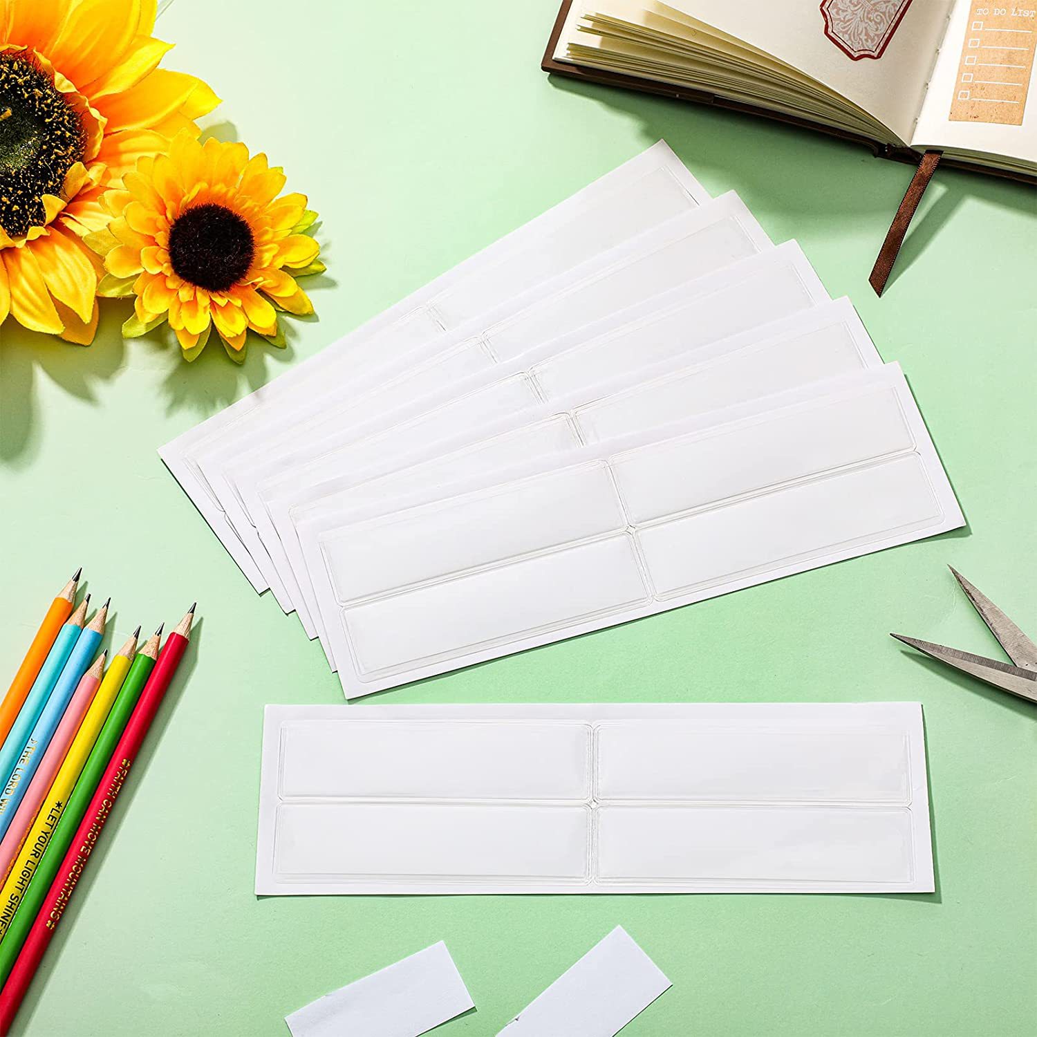 Amazon hot sale in stock waterproof self-adhesive transparent adhesive label holder storage classification PVC sticker