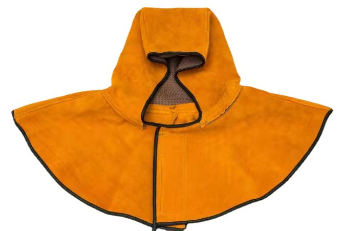 Spot factory cowhide welder welding cap labor protection welding cap fireproof flower welding protection cowhide shawl cap