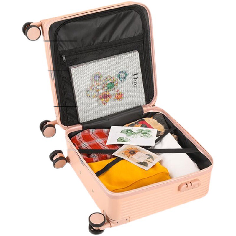 2024 new small luggage boarding box 20 inch student travel high color value universal wheel mute luggage case wholesale