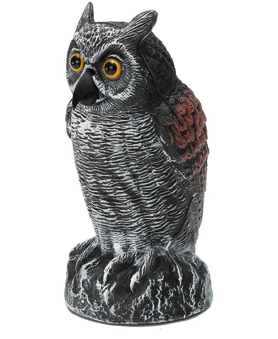 Wind blowing head shake electric light energy garden bird repellent bait owl 1227-2