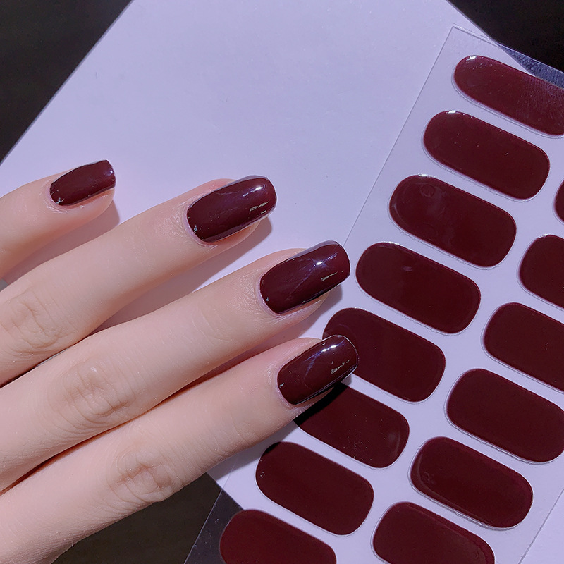 Net red popular autumn and winter pure color nail stickers lasting
