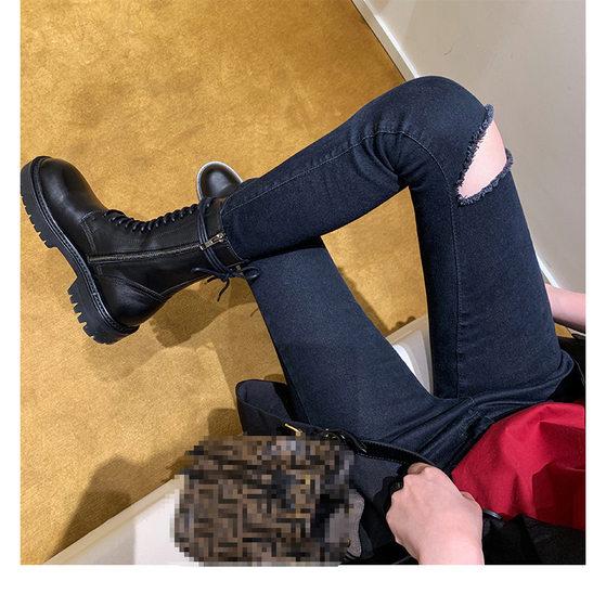 Grape Mom Couple's 2024 New Autumn and Winter Vintage Women's Shoes British Style Thick Heel Thick Bottom Martin Boots Short Boots for Women