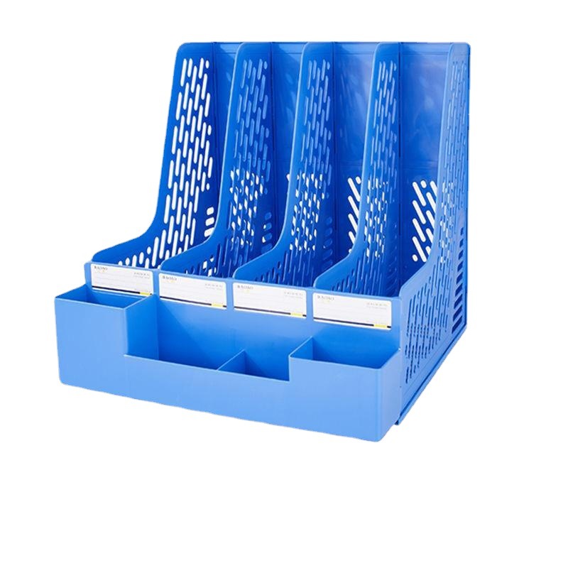 File Frame File Bar Quadruple File Frame Desktop Data Rack Organizer Multi-Layer A4 Storage Rack with Pen Holder