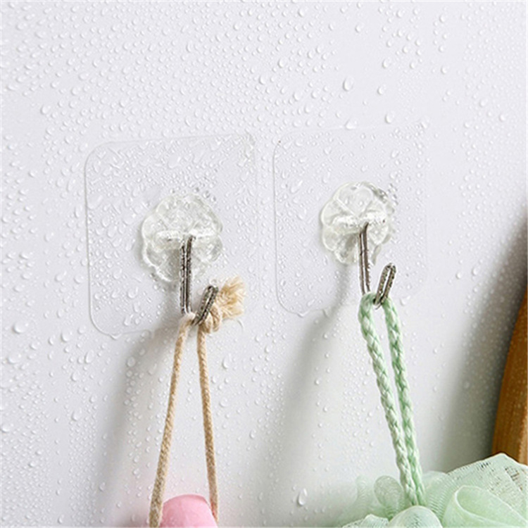 Hook strong adhesive wall hanging transparent seamless load-bearing bathroom kitchen hook paste punch-free sticky hook
