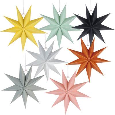 In stock supply 30cm nine-angle star paper star ornaments Christmas party decoration kindergarten shopping mall window decoration