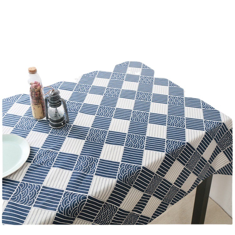 Japanese style and wind retro cotton and linen table cloth photography background cloth home corrugated waves tea table tablecloth cover cloth wholesale