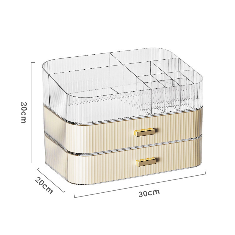 引き出しスタイルの化粧品収納ボックスデスクトップスキンケアアクリルメイクアップオーガナイザーラックボックスコーム卓上配置コンテナ|undefined
