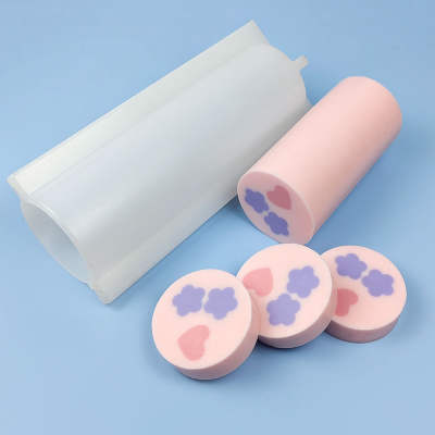 1kg silicone large cylindrical mold 7.2cm diameter cylindrical mousse sandwich cake mold handmade soap mold