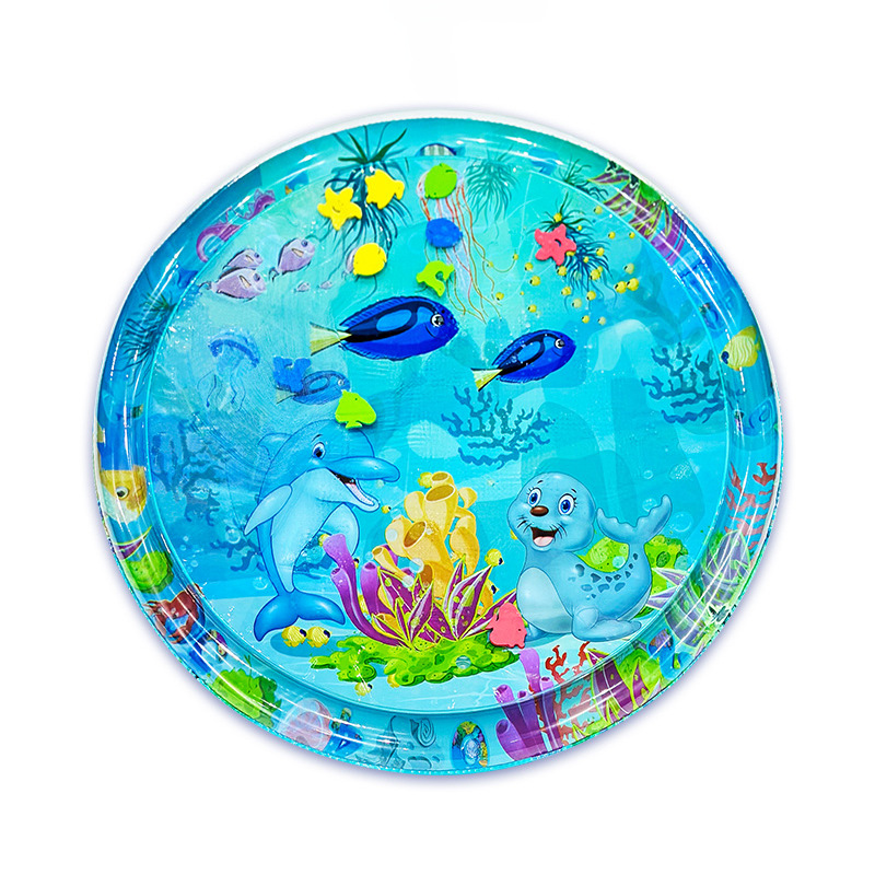 Cross-border CE certification CPC cartoon environmental protection thick large PVC baby crawling training baby inflatable pat water mat