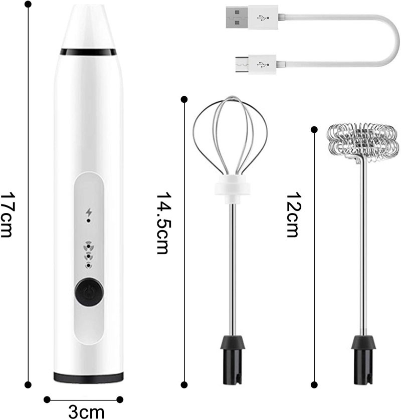 Rechargeable milk frother household 3-speed USB milk frother multi-function coffee Garland handheld electric egg beater