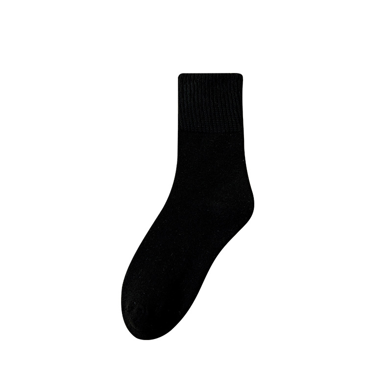 Socks women's mid-tube socks autumn and winter fleece-lined thickened warm terry stockings winter home sleep moon long tube floor