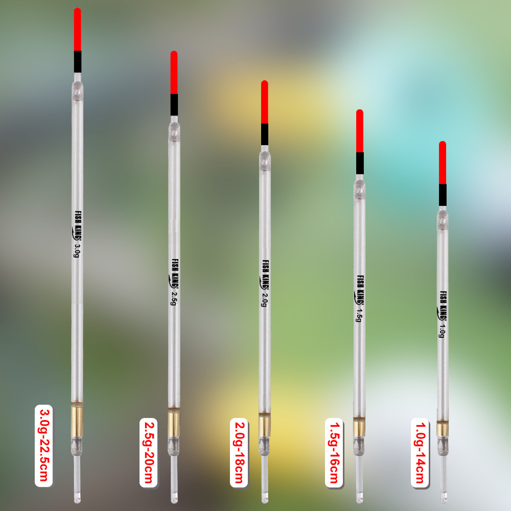 FISHKING copper pendant float hollow float 10 mixed g crystal tube vertical float eye-catching plastic long shot cross-border wholesale