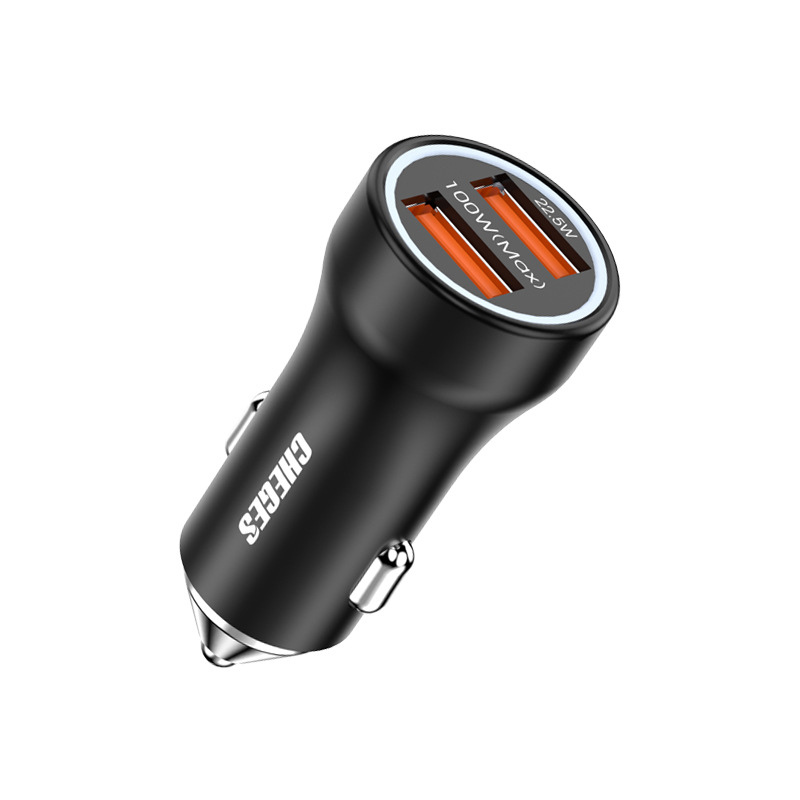 New car supplies car charger 66W-100W super fast charge dual USB digital display mobile phone fast charge